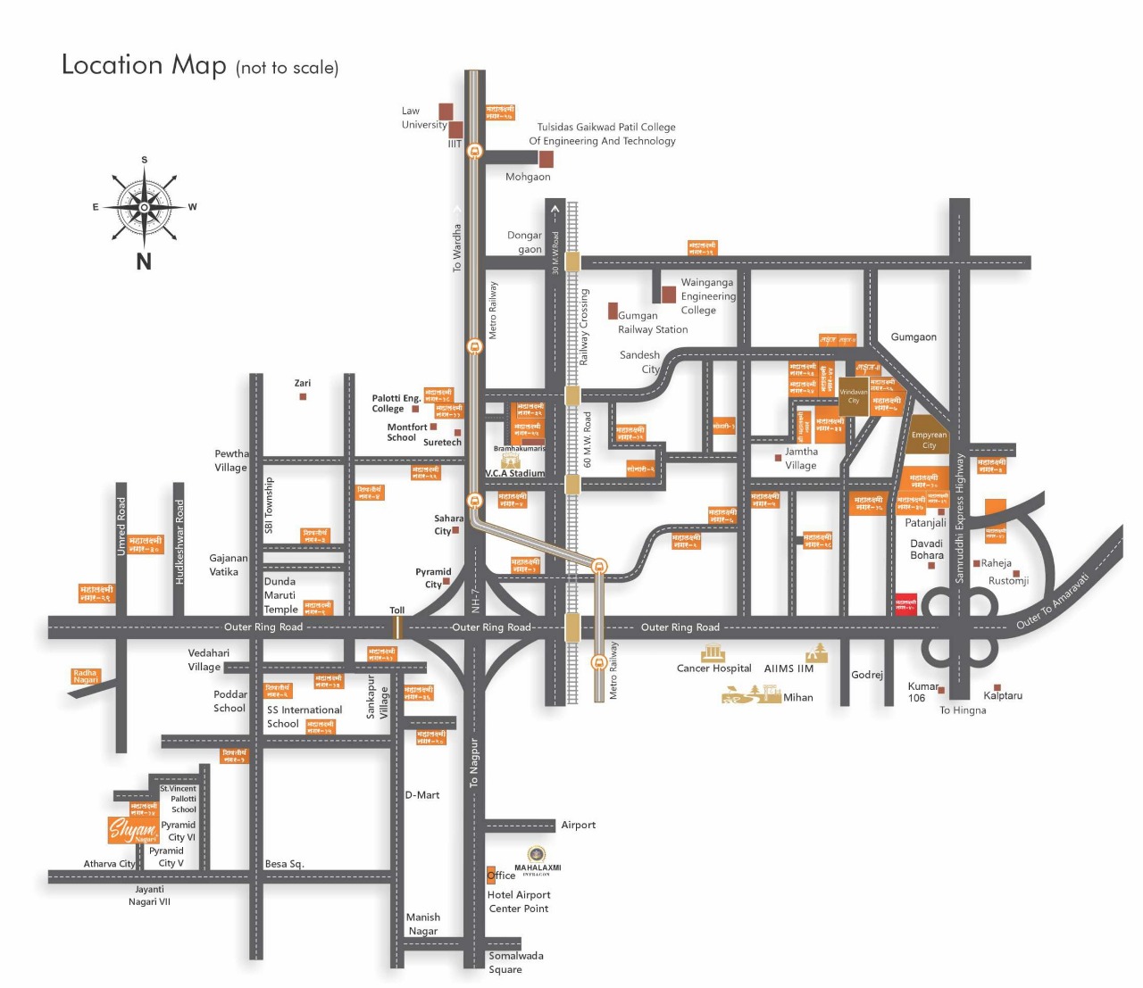 Map of Nagpur, Maharashtra