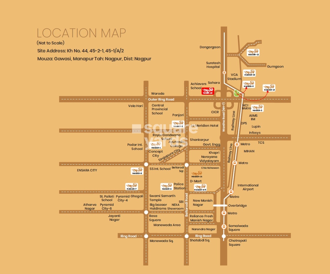 Map of Nagpur, Maharashtra